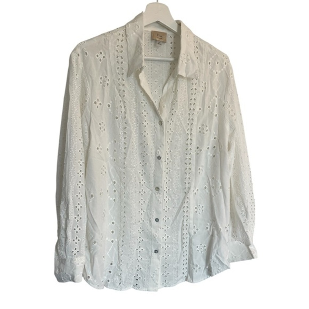 Elie Tahari White Button Down Blouse